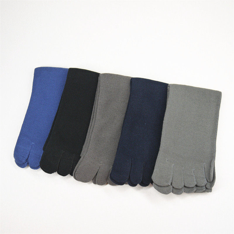  Exit Day Single 5 Double loading medium-high cylinder Five fingers Sox male and female universal hygroscopic perspiration Dry pure black autumn and winter