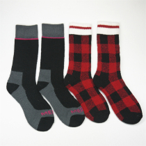 Melislave Wool Socks Midcylinder Socks Warm Thickened Winter Women Socks Christmas Socks Red Plaid Foreign Trade