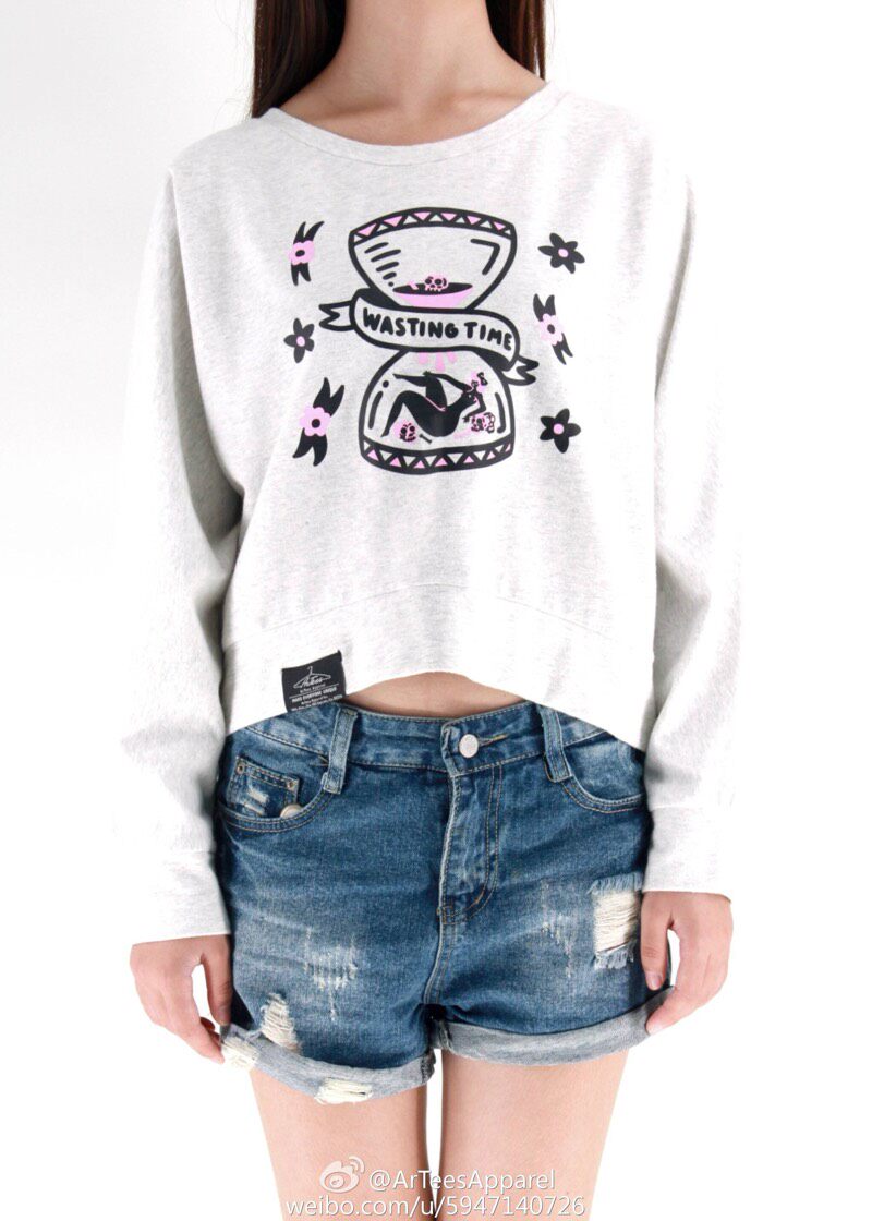 Artees Apparel mall Withdrawal Cabinet Wool Cashmere Bat Sleeve Short sleeve Head T-shirt sweatshirt clearance