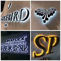 Luminous word sign door head acrylic crystal character neon light stainless steel no side resin ad luminous character set
