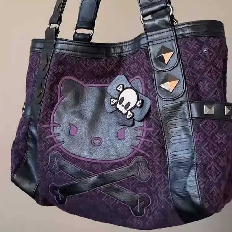 [Sanrio Kitty Vintage Patchwork Purple Армпит сумка Subculture]