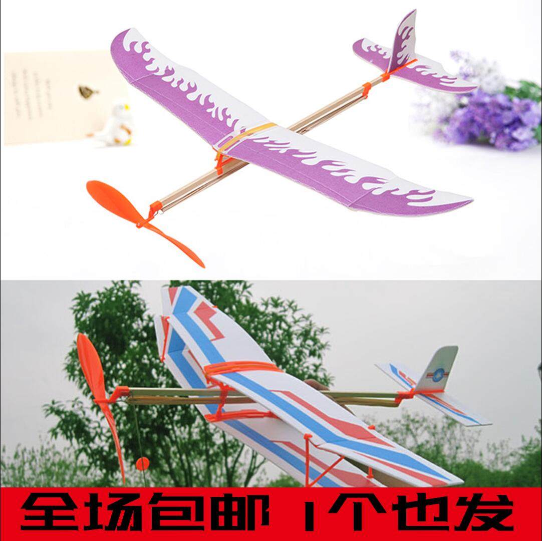 Assembly Sliding Aircraft Model Single Wing Double Wing Rubber Band Power Plane Puzzle Splicing Foam Prop
