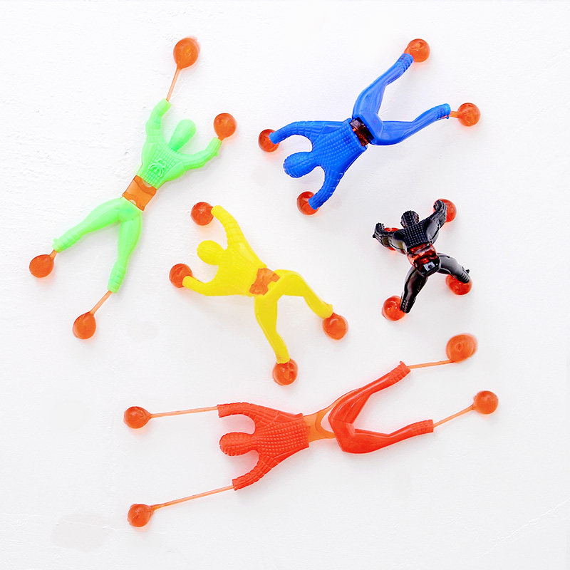(1 pack of 100 packs) Mini Wall Climbing Spider-Man Sticky Prop Stall Gadget Gift Stall Supply