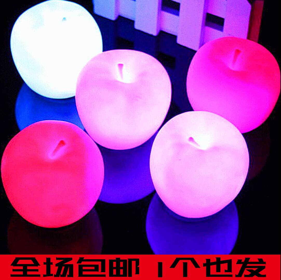 Christmas Crystal Apple Small Night Light Christmas Tree Swing for Christmas Eve Apple Little Night Lights Decorative Flash Props, etc.