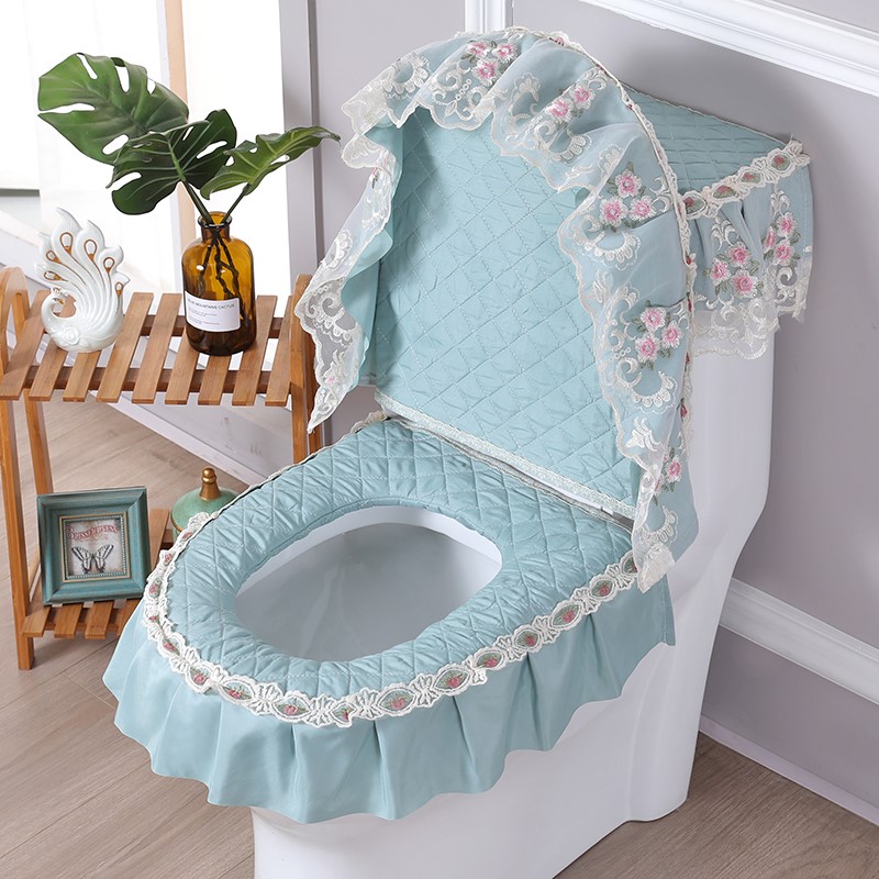 Toilet set cushion three-piece winter toilet toilet cushion cushion household general thickening European cute