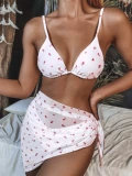 Треугольный купальник Женщины сцепляются 3 кусочки Set String Swimwear
