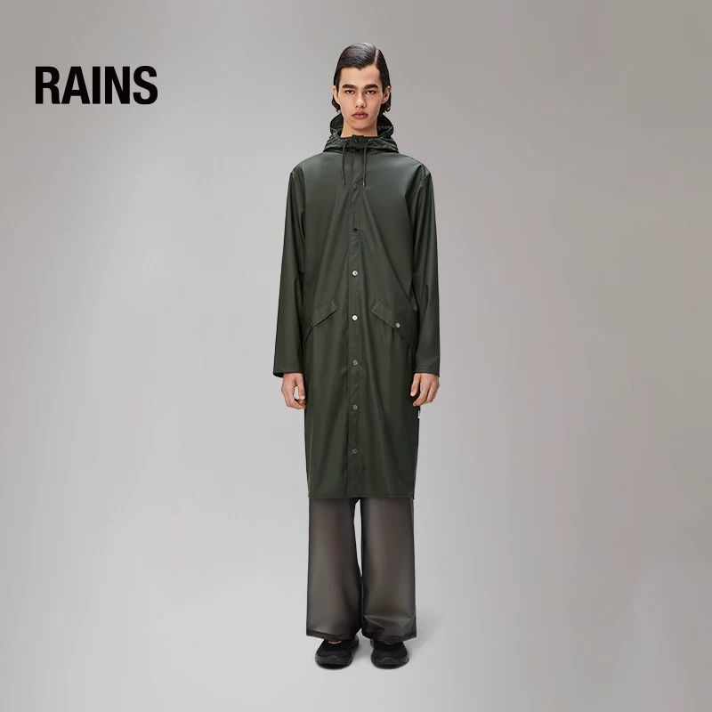 Длинный водонепроницаемый тренч RAINS, худи для мужчин и женщин, середина длины