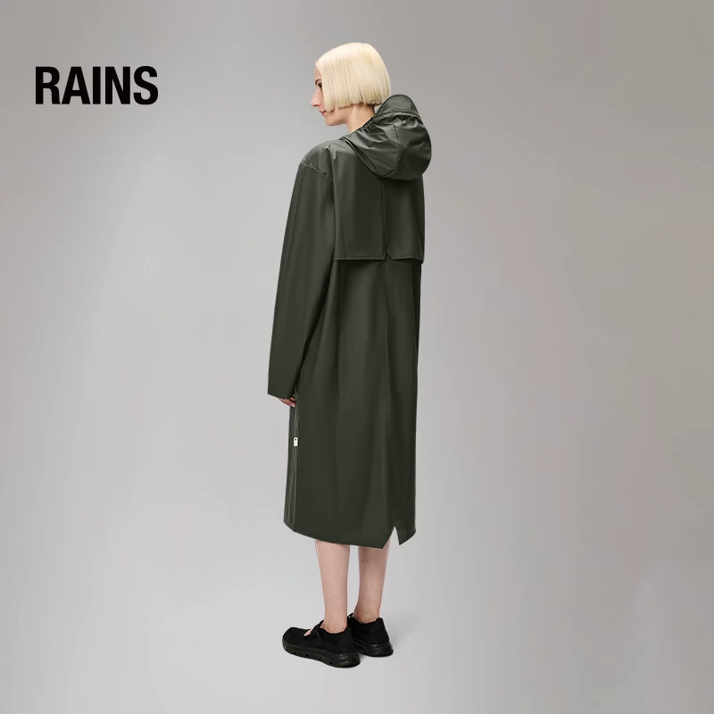 Длинный водонепроницаемый тренч RAINS, худи для мужчин и женщин, середина длины