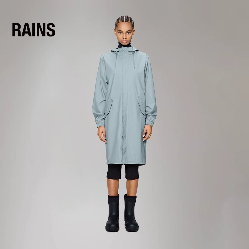 Водонепроницаемое плащ-тренч RAINS с капюшоном для мужчин и женщин, куртка