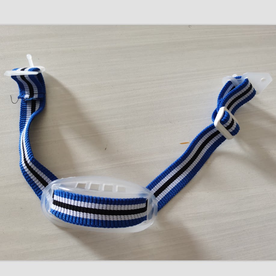 Blue and white jaw support with crash cap inner shell jaw strap hard hat windproof rope chin adjustment bracket tightening rope customization