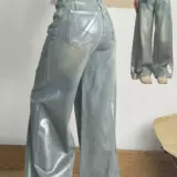 Дизайнерские летние приталенные мягкие джинсы, штаны для отдыха, тренд сезона, свободный крой, высокая талия