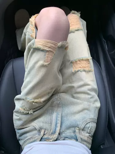 Дизайнерские светлые цветные летние джинсы, штаны, тренд сезона, высокая талия, в американском стиле, по фигуре, свободный прямой крой