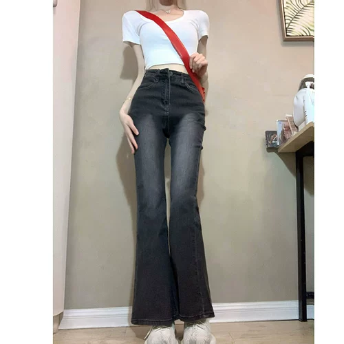 Tide, приталенный мегафон, джинсы, осенние приталенные ретро штаны, высокая талия