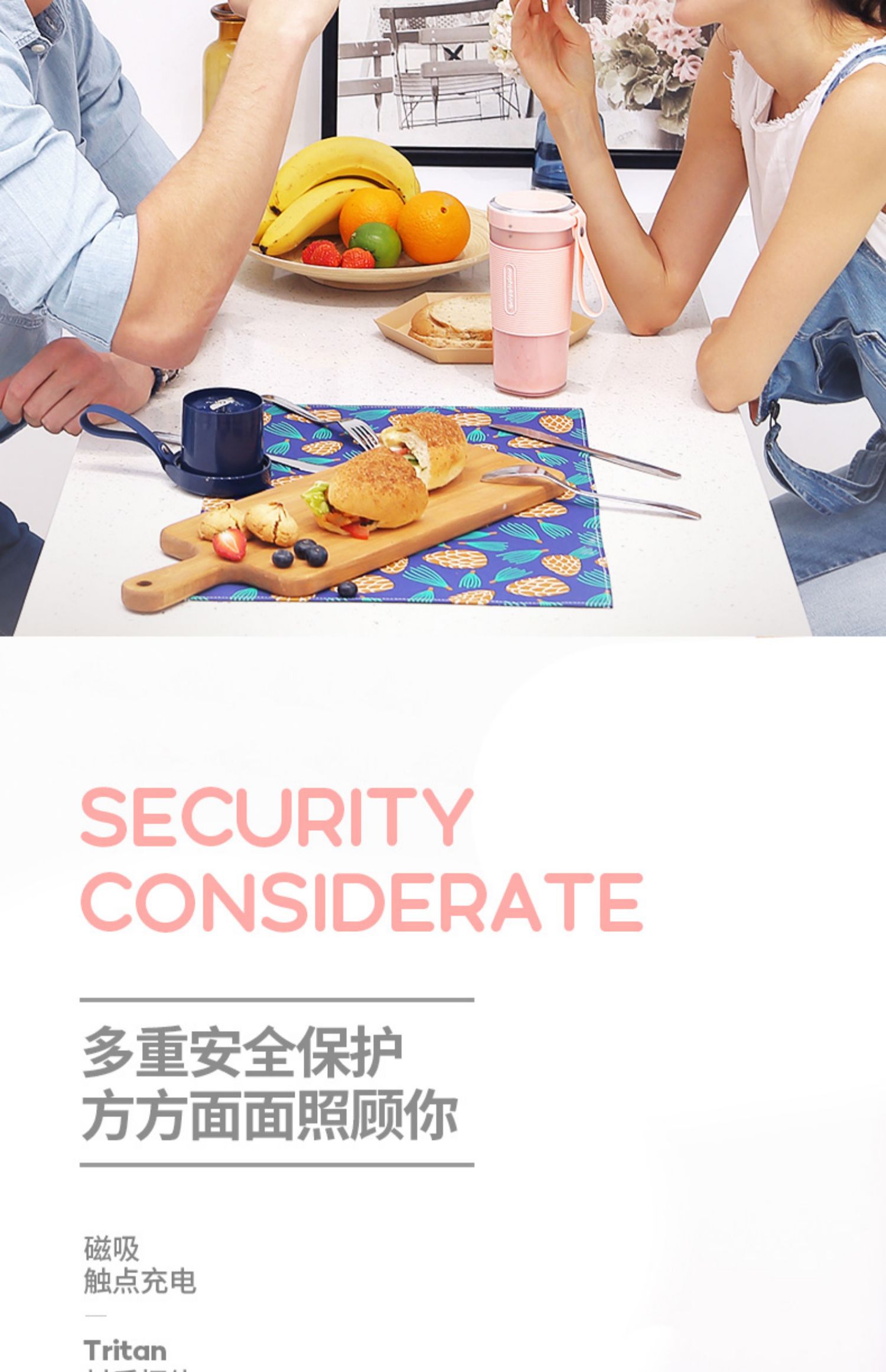 máy xay sinh tố cầm tay lock&lock Mo Fei máy ép trái cây gia dụng trái cây nhỏ nước trái cây cốc điện nước ép cốc nhỏ máy thực phẩm sạc - Máy ép trái cây máy ép savtm