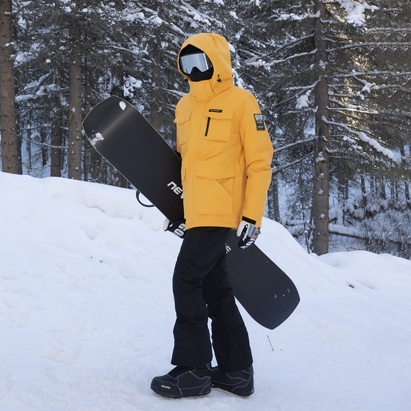 Workwear Ski Suit for Men, Single and Double Board, Thickened, Warm, Loose, Windproof and Waterproof, Men's Ski Jacket and Pants Set