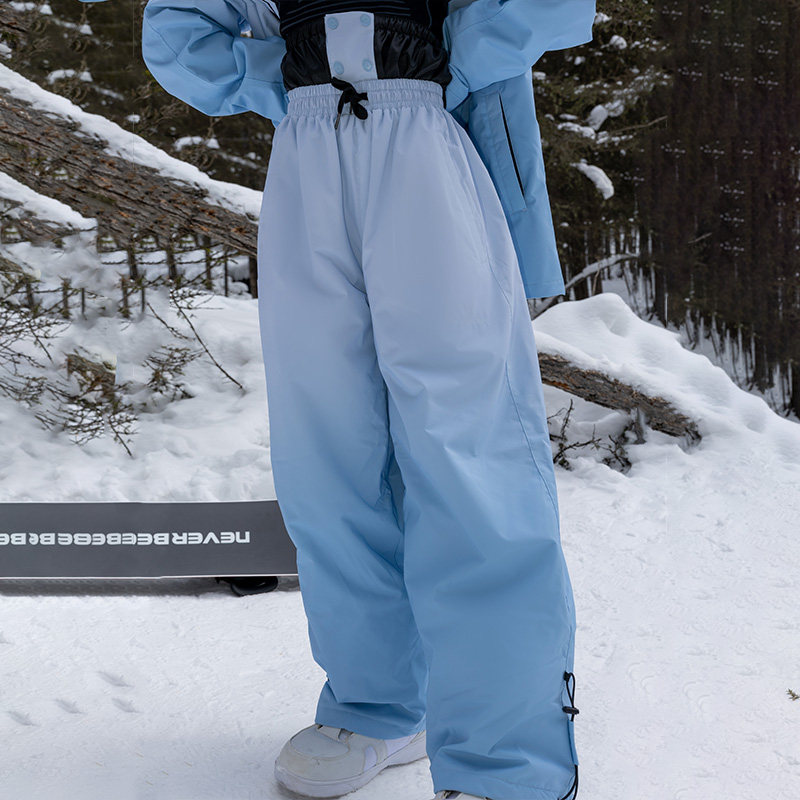 Лыжные зимние ветрозащитные водонепроницаемые удерживающие тепло износостойкие дорожные штаны, свободный крой