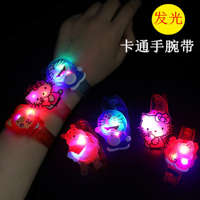 Cartoon Creativity Multiple Flash Watches Children Gift Wrists Luminous Bracelet Small Toy Night Market Stalls Hot Sell