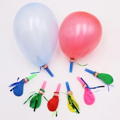 Whistle Balloon Gold Wire Whistle Balloon Children's Sound Toy Blowing Balloon Baby Birthday Party Supplies
