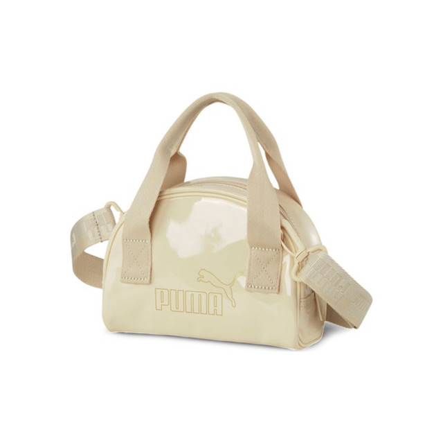 PUMA Bronzing Logo ສີແຂງ Detachable Shoulder Strap Hand-held Crossbody Shoulder Bag Mini Women's Bag Quicksand Color