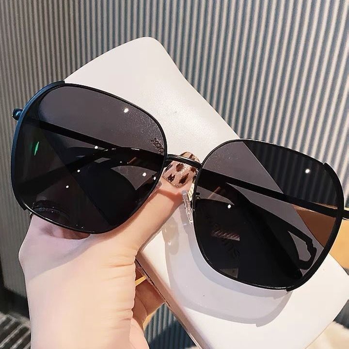 2022 new polarized glasses retro sunglasses women's sunglasses men's Korean version tide anti-UV plain glasses