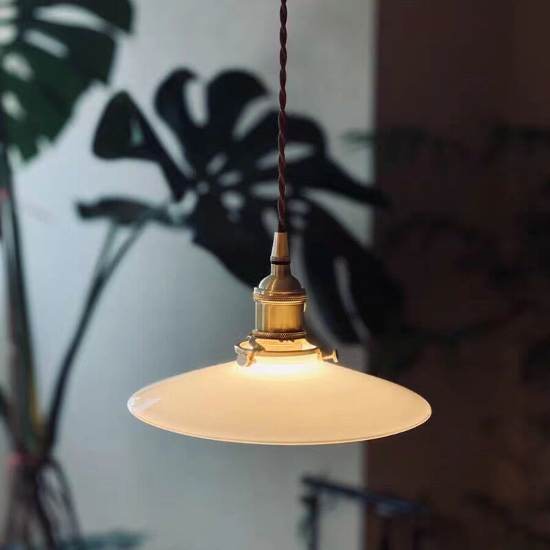 Retro Restaurant Chandelier Japanese Simple Style Tea Room Balcony Bar Bedroom Tea Table Bedside Scandinavian Brass Glass Chandelier