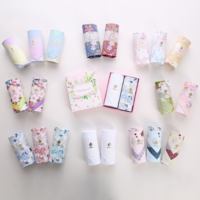 Small Qing new handkerchief old-fashioned lady pure cotton sweating handkerchief handkerchief cotton print thin decoration of hair