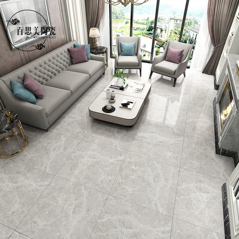 Gray flux marble tile 800x800 living room non - slip floor tile laxope diamond background wall tile