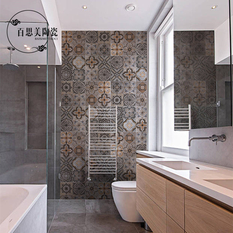 Cement small flower brick 300x300 tile kitchen bathroom background wall guest restaurant balcony wall Nordic floor tiles