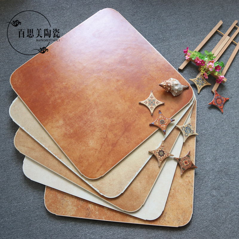 American rounded corner antique tile 600x600 living room bathroom balcony non-slip floor tile garden retro tile