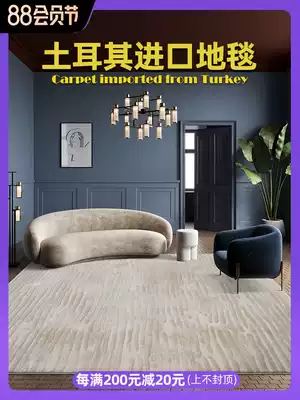 Turkey imported Italian minimalist carpet Plain light luxury villa living room Modern bedroom bed side blanket thickened floor mat