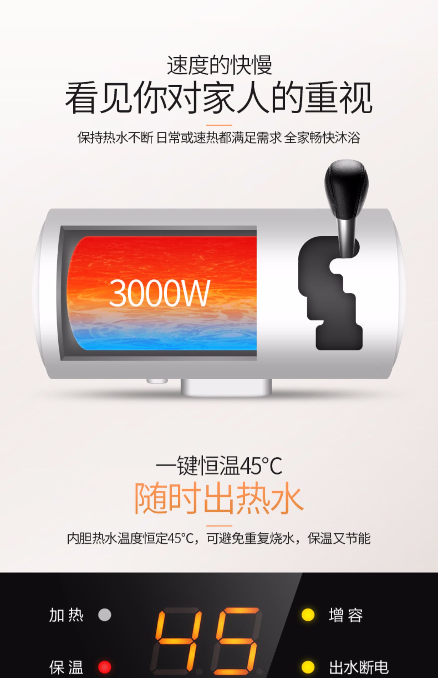 máy nước nóng năng lượng Máy nước nóng Ashland lưu trữ loại 60 lít hộ gia đình nhỏ tắm máy tắm nhanh nhiệt thông minh KC66 - Máy đun nước máy nước nóng alpha