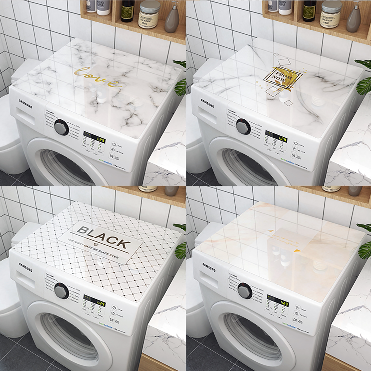 Pin season custom table mat tablecloth roller washing machine refrigerator waterproof dustproof sunscreen cover cloth PVC dustproof cover