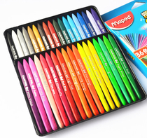 French maped mapede kindergarten children color pen environmental protection set wax pen pen not dirty hand 24 color 36 color plastic crayon baby children painting brush can wipe color crayon safety