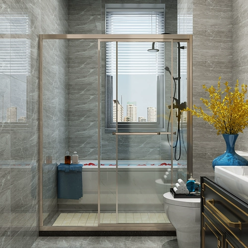 Ванная комната для душевой комнаты один -в форме толкающей дверь с бриллиантами изогнутый сухой и мокрый экран разделения ванная комната