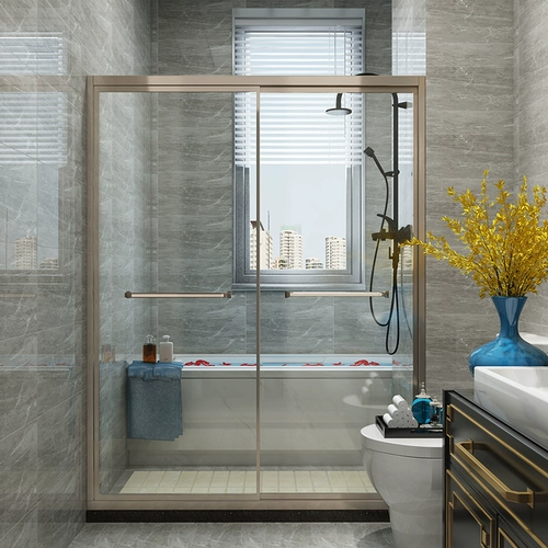 Ванная комната для душевой комнаты один -в форме толкающей дверь с бриллиантами изогнутый сухой и мокрый экран разделения ванная комната