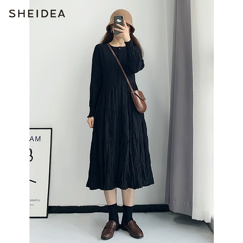 Sheidea 2021 sản phẩm mùa xuân mới của phụ nữ mùa thu váy dài tay phía dưới với một chiếc váy vào mùa thu - Sản phẩm HOT
