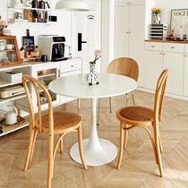 Nordic minimalist ins clothing store Net red round table modern cafe Fashion Rock Board White small round table American