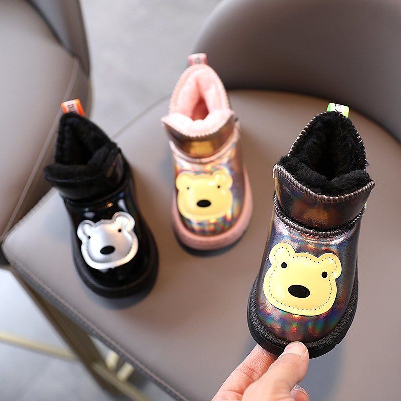 2020 winter new waterproof snow boots boys baby cotton shoes plus velvet thickening girls non-slip warm tide short boots