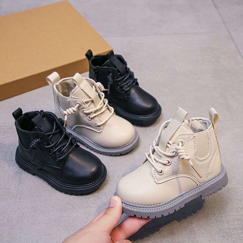 Baby Autumn Winter Martin Boots 2021 New Fashion Children Short Boots Black Small Leather Boots Girl Soft Bottom Boy Boots