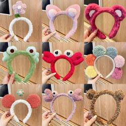 cute Women's Face Wash Headband 2025 New arrival Cartoon Hair Accessories Hairband Headband Stuffed Hair Bundle Hairpin Cave