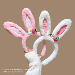 cute Rabbit Ear Headband for Women Fall and winter Stuffed Face Washing Hair Bundle kids Hair Press Headband 2025 New arrival Hairpin Headwear