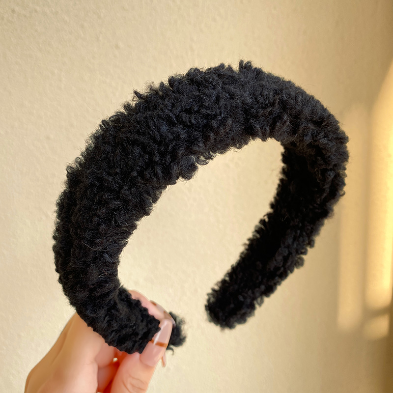 images 1:High-level lamb hair hoop shampoo face-washed head hoop high skull head anti-skid blade card new hair tie in 2022