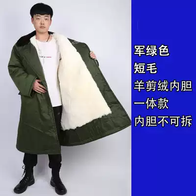 Military cotton coat, green fur, cotton coat, wool, warm, thick cotton coat, men's winter long cotton-padded jacket