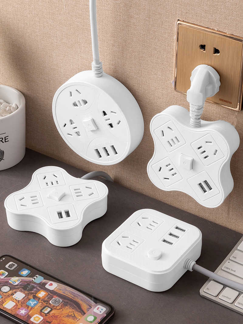 Tiger Pride 2500W Smart Desktop socket panel Porous Multifunction Usb Socket Converter Plug Dormitory Plugboard With Long Line Extension Cord Bed Head Cabinet Sofa Slit Fridge TV Phone