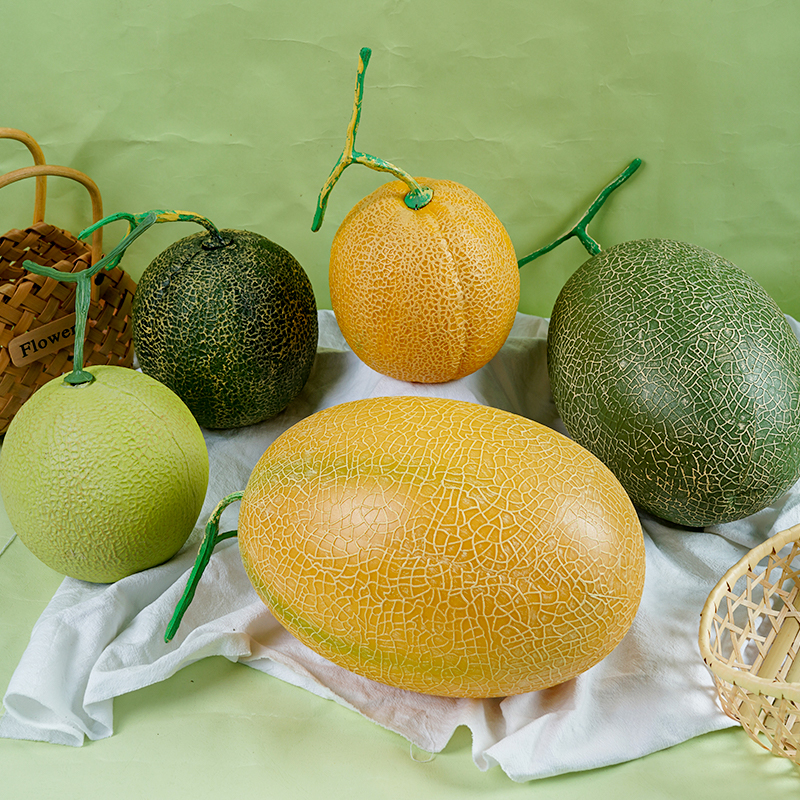 Hami melon simulation model large plastic fake fruit shopping mall supermarket cabinet decoration decoration photography sketch props