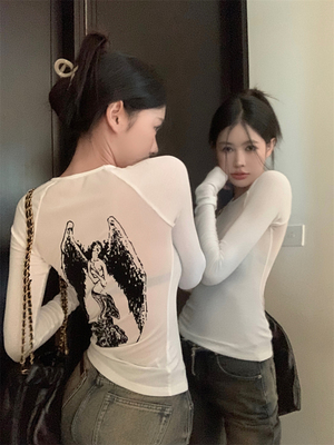 taobao agent White demi-season T-shirt, long-sleeve, top, long sleeve, 2023 collection