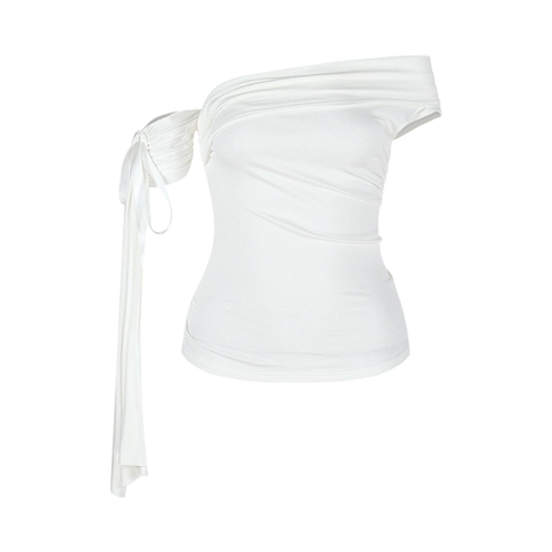 Белая летняя футболка с коротким рукавом, корсет, облегающий крой, в обтяжку, по фигуре