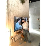 Черная клубника, трикотажная летняя футболка с коротким рукавом, синий приталенный тонкий корсет, V-образный вырез