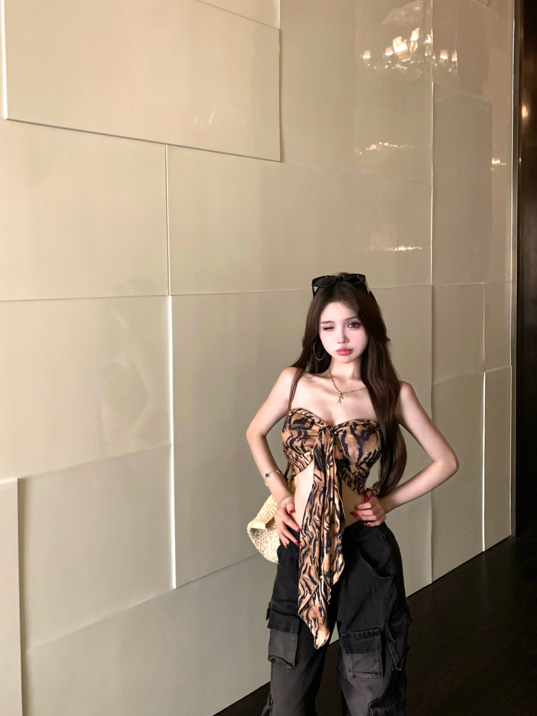 American Style Spicy Girl Leopard Print Backless Tube Vest Women Summer Sleeveless Chest Wrap Design Pure Desire Ribbon_voghion.com
