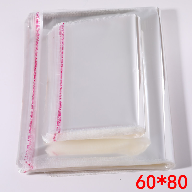 Factory direct clothing packaging bag opp self-adhesive self-adhesive bag 60*80 double layer 8 silk transparent sealing plastic bag